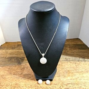 Elegant Silver Necklace and Earring Set